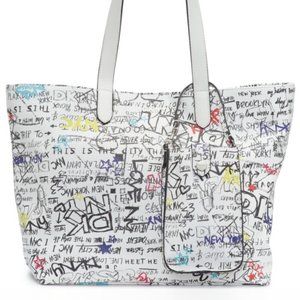 DKNY Ashlee Graffiti Tote White